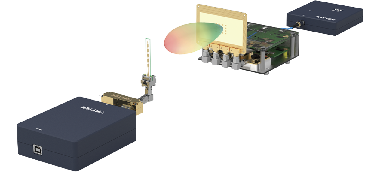 The 5G mmWave Developer Kit can be used for a variety of 5G mmWave beamforming research and development projects. BBoard with AA Kit and PLO can a beam generator that emits beams at mutilple angles. A COCO antenna with a amplifier and a power detector, on the other hand, can receive and detect signals.