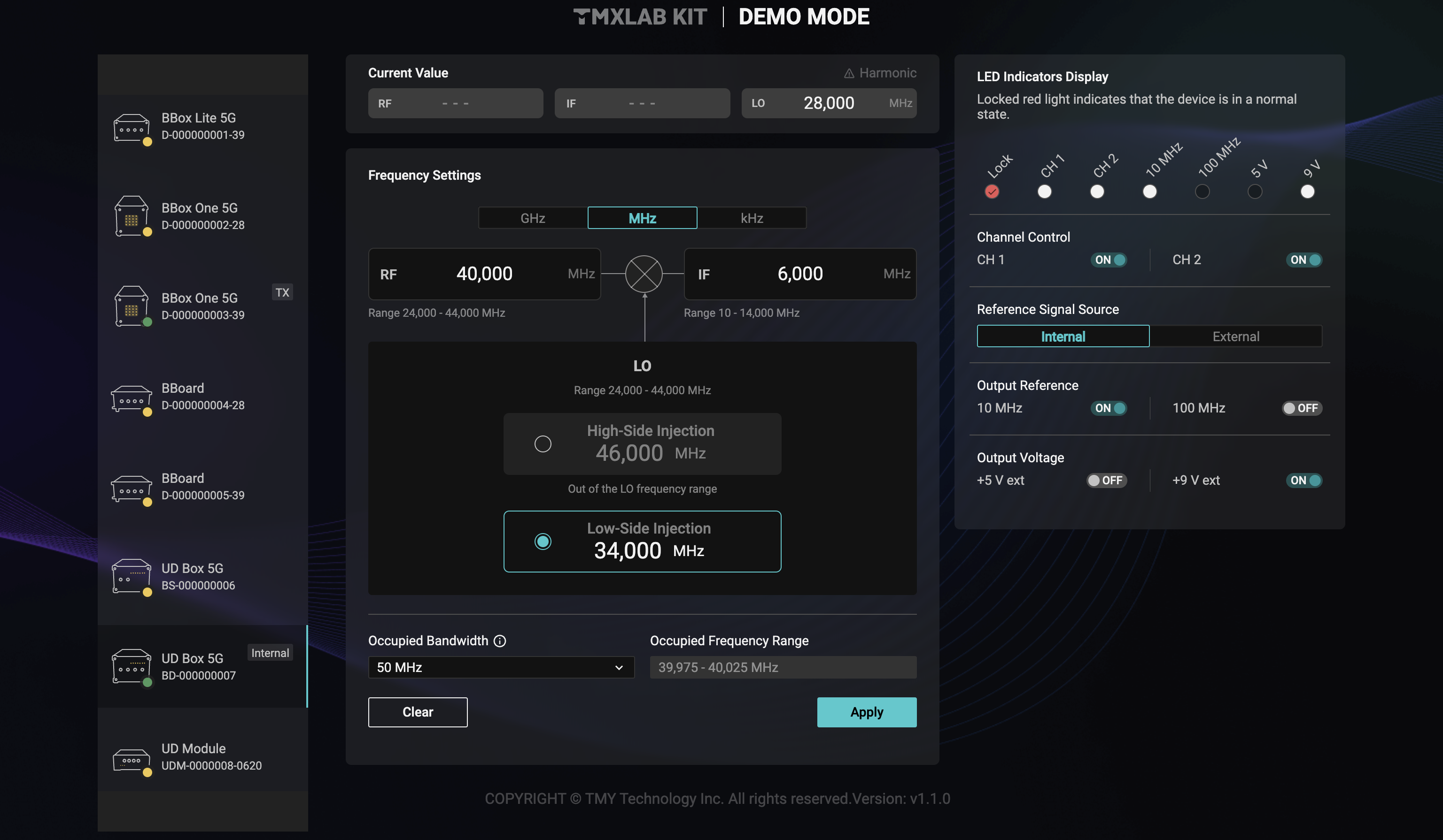 Figure 2: The WEB-TLK interface of UD Box 5G: New Function! Unit conversion for the UD series is now a breeze!